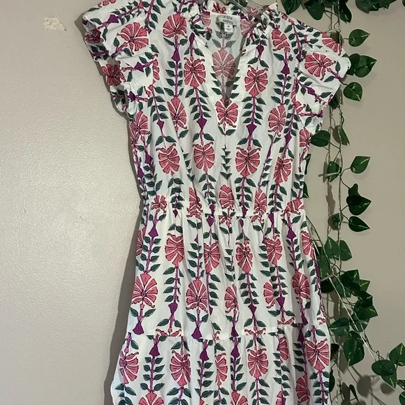 J. Crew Pink and Green Patterned Maxi Dress - Picture 2 of 4
